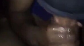 Black Amateur Sucks Big Cock Dry