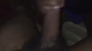 Black Amateur Sucks Big Cock Dry