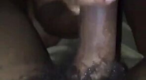 Black Amateur Sucks Big Cock Dry