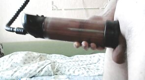 Vacuum Pumping a Big Cock on Webcam