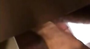 Small-Cock Man Masturbating in a Public Restroom