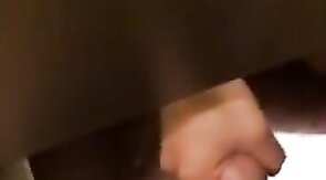 Small-Cock Man Masturbating in a Public Restroom