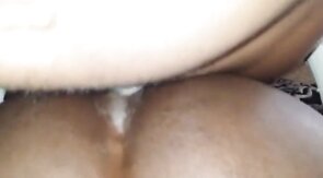 Black Bareback Amateur Cums on Big Cock