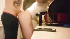 Big-Cock Amateur Bareback in the Kitchen