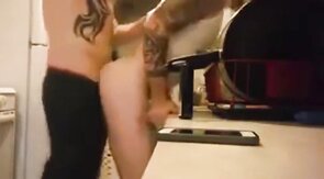 Big-Cock Amateur Bareback in the Kitchen