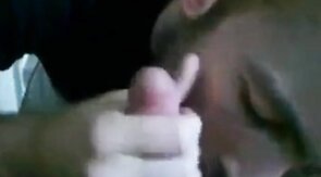 Twink friends suck and stroke big cocks to orgasm in bed.