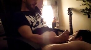 Big-Cock Twink Helps Buddy in Dorm with Late-Night Blowjob