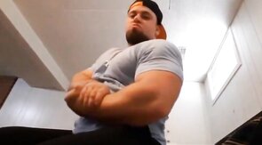 Muscular Hunk Caught Jerking Off Alone