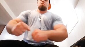Muscular Hunk Caught Jerking Off Alone