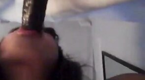 Black Cock Blowjob at Gloryhole by Crossdresser