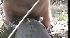Outdoor Handjob Fun: Tree Trunk Humping Adventure
