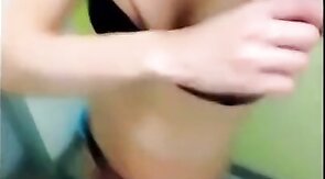 Asian Crossdresser Masturbates in Restroom