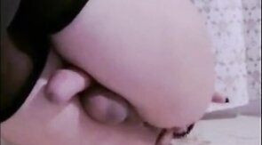 Crossdresser Cums Hands-Free on Webcam