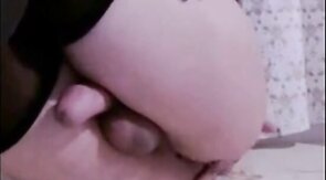 Crossdresser Cums Hands-Free on Webcam