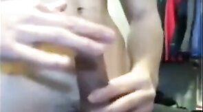 Muscular American-Chinese Twink Strips and Strokes