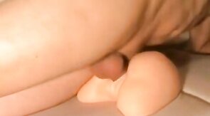 Rubber Pussy Toyed and Abused by Horny Man