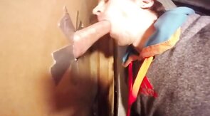 Twink Takes Big Cock at Glory Hole, Gets Mouth Full of Cum