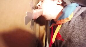 Twink Takes Big Cock at Glory Hole, Gets Mouth Full of Cum
