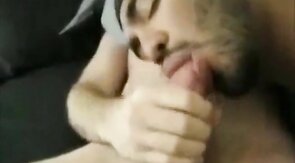 Twink Cock Sucking by Hunk with Perfect Lips