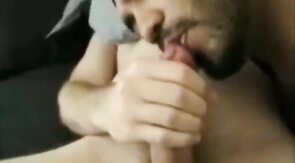Twink Cock Sucking by Hunk with Perfect Lips