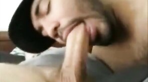 Twink Cock Sucking by Hunk with Perfect Lips