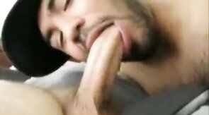 Twink Cock Sucking by Hunk with Perfect Lips