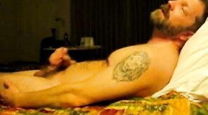 Hairy Bear Daddy Jacks Off Solo