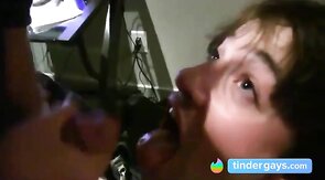 Twink Spits Out My Cum After a Big-Cock Blowjob