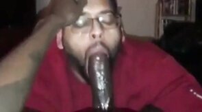 Big Black Cock Blowjob by Amateur Dick Gobbler