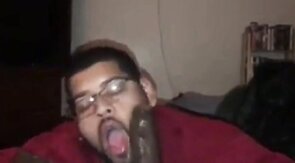 Big Black Cock Blowjob by Amateur Dick Gobbler