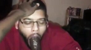 Big Black Cock Blowjob by Amateur Dick Gobbler
