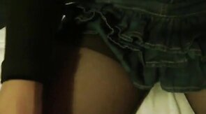 Sissy CD Trap Rips Pantyhose and Cums Hard