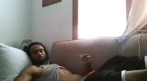 Big Black Cock Masturbating to Porn