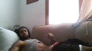 Big Black Cock Masturbating to Porn