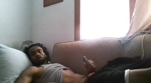 Big Black Cock Masturbating to Porn