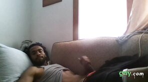 Big Black Cock Masturbating to Porn