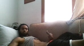 Big Black Cock Masturbating to Porn