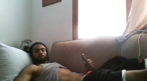 Big Black Cock Masturbating to Porn