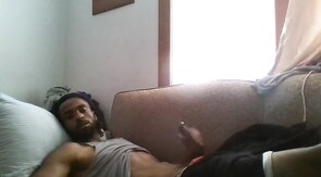 Big Black Cock Masturbating to Porn