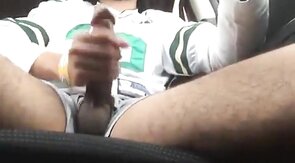 Big-cock car play by amateur pink masturbators outdoors
