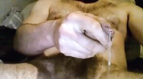 Daddy Strokes His Foreskin on Webcam
