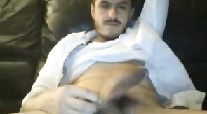 Huge Cock Latin Stud Explodes with Cum on Webcam