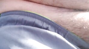 Hairy Bear Jerks Off on a Public Beach - Big Cum Shot