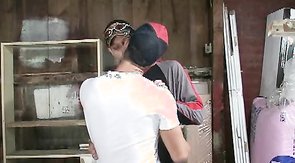 Tattooed young mates are enjoying cock-sucking