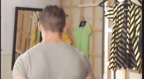 Skillful cocksucker is trying to suck two hard dicks in the same time