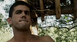 Astonishing shooter is licking his rifle and playing with a dick