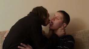 Stunning queer is getting sucked by a long-haired pal