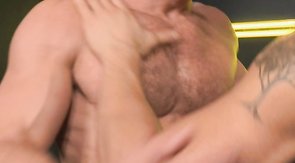 Two hardcore muscled mates are sucking wieners