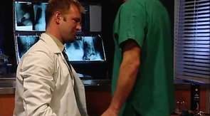 Mr. Doc is giving his patient a gorgeous blowjob