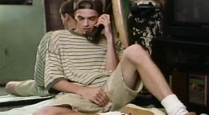 Shameless skinny youngster demonstrates his impressive sausage